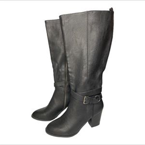 Bass Hana Wide Calf Black Vegan Leather Boots size 7.5